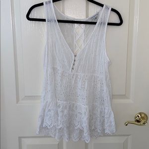 American Eagle White Tee/Cover Up